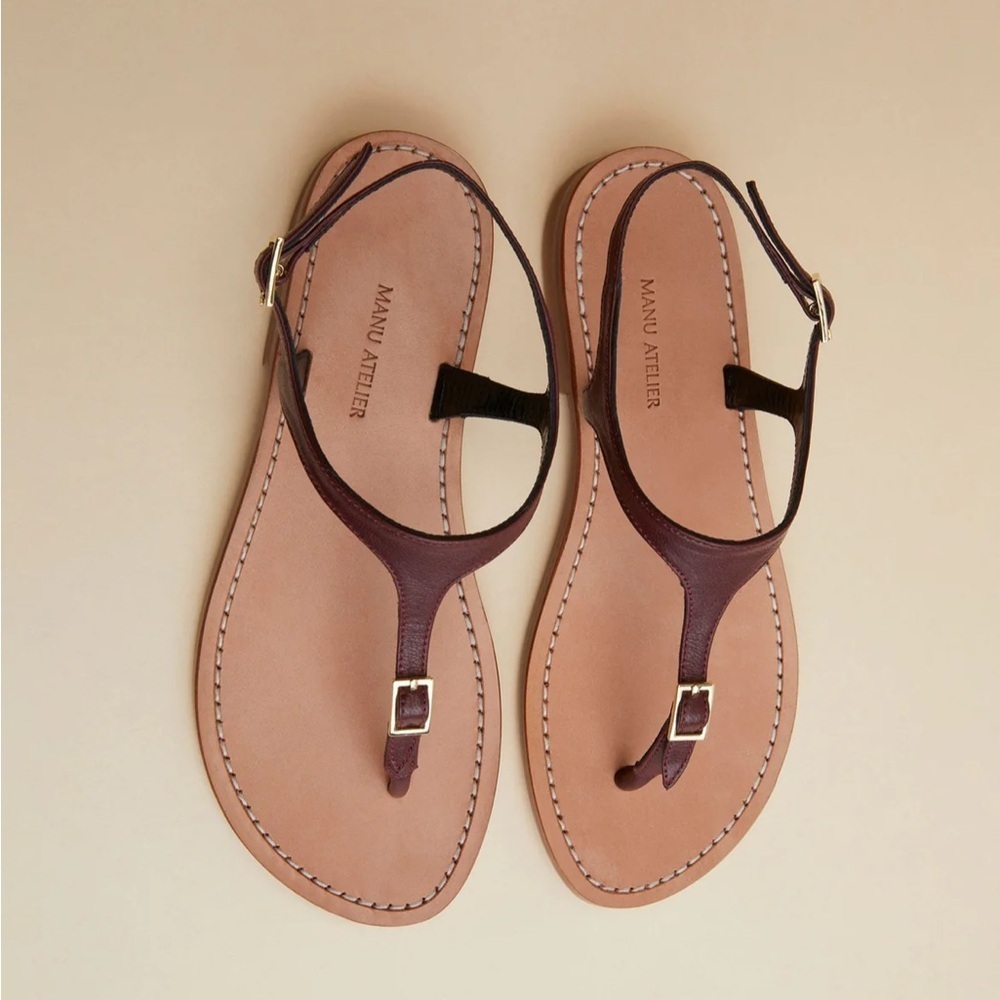 NWOT Manu Atelier Sandals du Jour Reddish Brown Soft